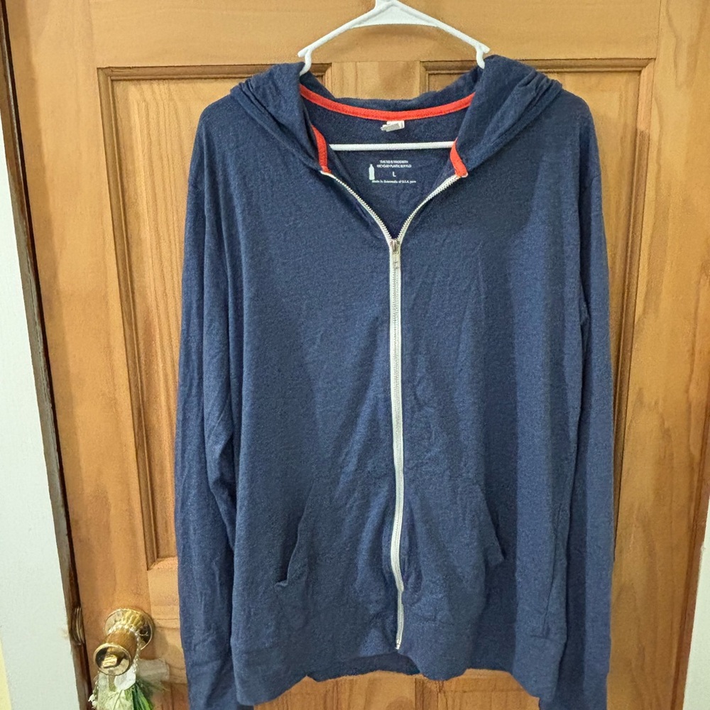 Women's Navy Zip-Up Sweater